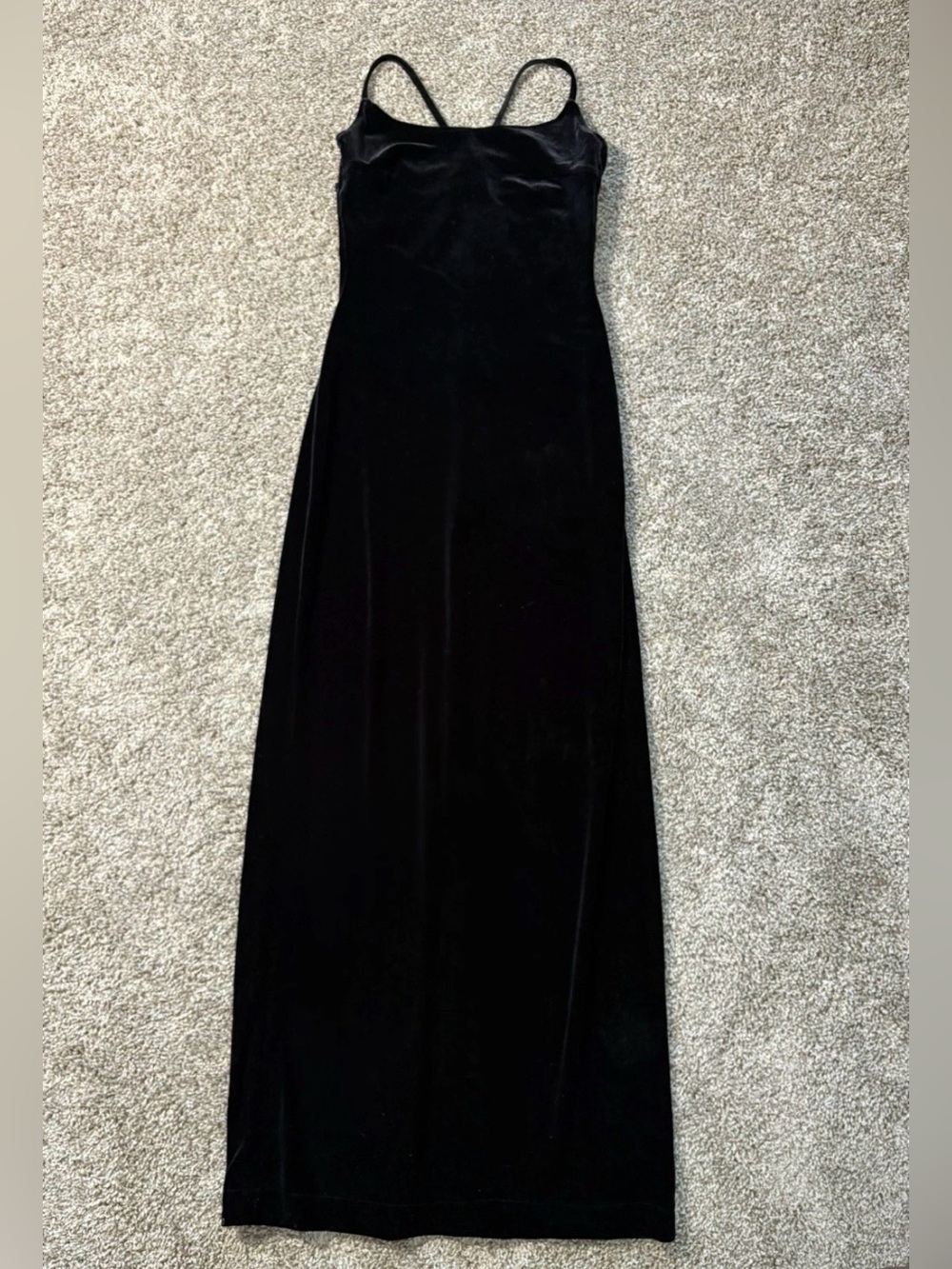 Deadstock Steppinout Black Velvet Maxi Dress Backless Neck Size S - Picture 1 of 5